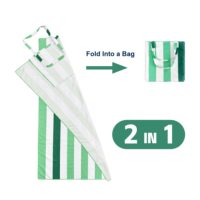 2 in 1 Tropical Print Beach Towel Bag Lightweight Quick Dry Microfiber Backpack Towel for Summer Vacation