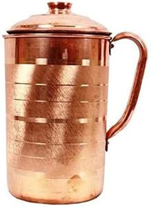 Pichet à eau en cuivre pur de haute qualité, moderne, brillant et poli, avec une poignée confortable pour le thé et l'eau - Product Image 6