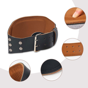 Gym Leather Weightlifting Belts Bodybuilding Trainer Heavy Duty Double Prong Weightlifting Prong Belts PU Gym Belt - Product Image 3