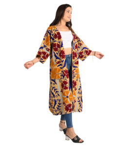 Nouvelle arrivée veste longue en coton matelassé manteau respirant vêtements d'hiver bouton de broderie fait à la main vestes longues tissées les plus tendances - Product Image 1