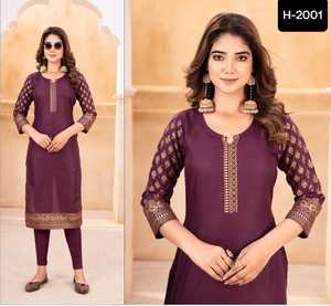 Coton ethnique indien Wera Rubi avec imprimé en aluminium avec beau motif Kurtis à manches longues pour un ensemble Kurtis décontracté et festif - Product Image 5