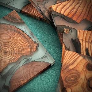 Posavasos de madera de resina respetuosos con el medio ambiente hechos a mano y duraderos, perfectos para el hogar, la Oficina y la Mesa, disponibles para la venta al por mayor - Product Image 1