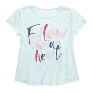 Maglietta pigiama con stampa a cuori per bambina Max & Olivia Little & Big, blu, taglia 10/12, camicette e magliette per bambina - Product Image 1