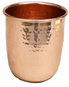 Vaso de cobre antiguo decorativo para el hogar de tendencia para vajilla de lujo con diseño martillado, vidrio de trabajo, faizacraft de Metal - Product Image 4