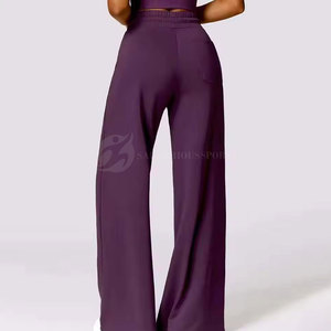 Pantalons en toile évasés tendance et élégants pour l'hiver, style streetwear, coupe skinny, devant plat, longueur entière, pour femmes - Product Image 2