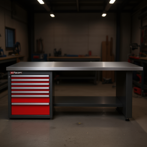 Banc de travail bas Facom avec 7 tiroirs, armoire à outils en acier inoxydable - Product Image 3