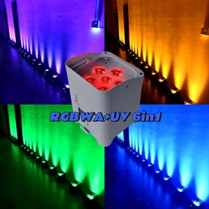 Uplights pin không dây 6x18W rgbwauv <span class=keywords><strong>LED</strong></span> PAR ánh sáng sân khấu Pin <span class=keywords><strong>uplight</strong></span> không dây <span class=keywords><strong>uplight</strong></span> cho DJ đám cưới - Product Image 4