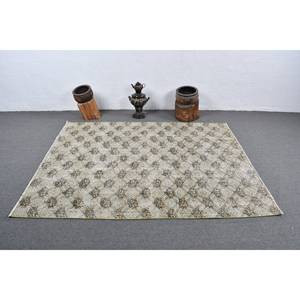 Clásico Beige verde 5,2 X 6.7ft hecho a mano turco Aubusson diseño alfombra para sala de estar o dormitorio patrón de pasillo Rectangular - Product Image 3