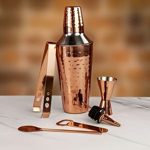 ชุดเครื่องปั่นค็อกเทลบาร์สำเร็จรูปทำจากทองแดงสแตนเลสพร้อมขาตั้งไม้ - Product Image 5