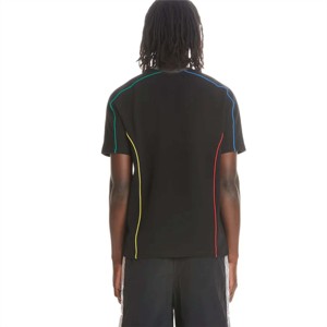 Camiseta con ribetes en contraste: camiseta elegante y moderna con detalles de ribetes atrevidos, perfecta para ropa informal y estilo callejero moderno - Product Image 5