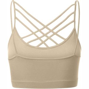 Kandari Sports Supply Soutien-gorge de sport pour femme Col en U Soutien-gorge de yoga Bretelles Yoga Doux Plain Simple Femme Soutien-gorge de sport - Product Image 3