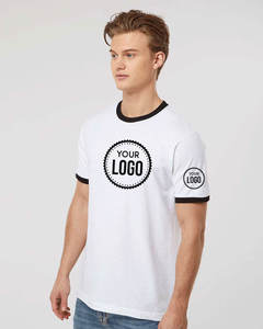 Tultex เสื้อยืดคอกลมใส่ได้ทั้งชายและหญิงน้ำหนักเบาพร้อมรายละเอียดตัดกันแนววินเทจ - Product Image 1