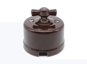 Interruttore da parete in porcellana marrone 10A 250V (F-Bright 2902020-MA) - Product Image 1