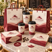 Solution d'emballage de café personnalisée AT PACK avec gobelets, sacs en papier, boîtes et accessoires pour la marque de café et les commandes à emporter