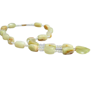 Collar hecho a mano de piedra de ónix, collar de cuentas de piedra de ónix, collar de doble línea de ónix verde - Product Image 4