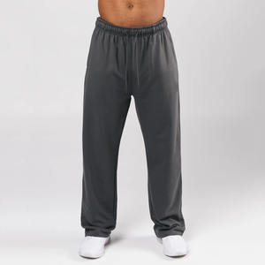 Haute exigence étain plaine Baggy jambe droite hommes Gym survêtement coton français éponge pantalons de survêtement personnalisé hommes survêtement pantalon et pantalon - Product Image 1
