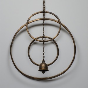 Mystic Garden Iron Wind Chime Featuring Curved Metal Bells Designed for Deep <b>Resonant</b> Notes Peaceful Outdoor Ambience Easter Art - Product Image 1