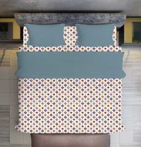 Elegant 4PCS High Quality Printed King Size Flat Fitted Bedsheet <b>Collection</b> Includes 2 <b>Pillow</b> Cases-for <b>Hotels</b> Hospitals - Product Image 3