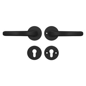 Tirador de puerta Axa DIANA Escudo redondo + Escudo PZ 3ª clase, color F8-Negro - Product Image 4