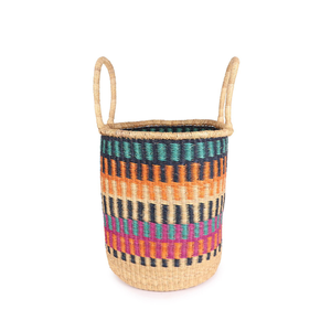 Cesta de algas marinas Bolga, cilindro alto tejido africano, cesta de almacenamiento para ropa sucia, asas ecológicas, diseño Flexible, marca Vecraft - Product Image 4