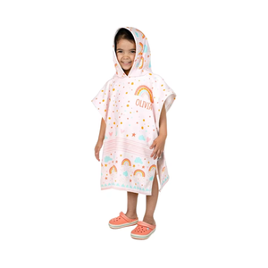 100% Cotton Velour Printed Quick-Dry Kids Hooded <b>Poncho</b> Custom Logo Cartoon Bathroom Outdoor <b>Towel</b> Woven Technics for Children - Product Image 1