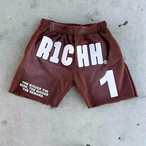 Nouveau design, shorts décontractés personnalisés, style streetwear, vintage, en toile de coton délavée, effet soleil, imperméables, respirants, avec cordon de serrage, pour hommes - Product Image 5