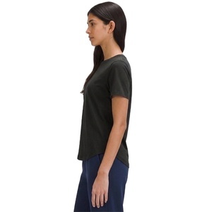 Haut de sport en coton tricoté pour femme, col rond, couleur unie, ample, respirant, anti-boulochage, idéal pour le yoga et le fitness estival - Product Image 4