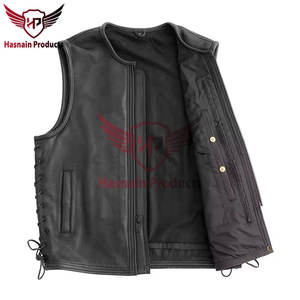 Chaleco de calle de cuero genuino elegante para hombre al por mayor de alta calidad con bolsillo-Chaqueta de piel de oveja natural de talla grande 100% - Product Image 3