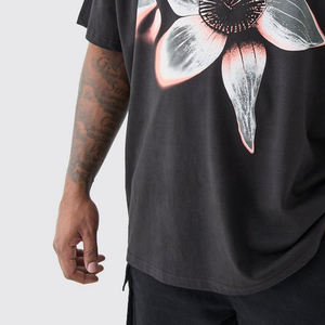 Haute qualité 100% coton hommes surdimensionné goutte épaule T-Shirt impression numérique personnalisée longue coupe ample Style uni conception vierge - Product Image 5