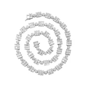 Baguette de plata de último diseño, cadena cubana de moissanita helada redonda, joyería fina de lujo para colección, Material de oro amarillo - Product Image 6