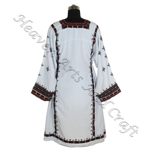 Real Floral impreso Kuchi Top/túnica/Kurta hecho a mano BDR021 colección de Vintage bordado a mano BANJARA Balochi vestidos Banjara - Product Image 6