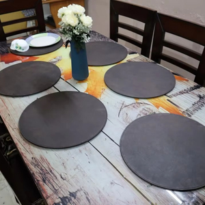 Real Leather Top Quality <b>Round</b> Placemat Waterproof Wear Resistant Oil Proof Dining <b>Table</b> <b>Mat</b> Heat-Insulating - Product Image 1