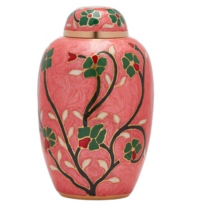 Urnas de cremación de latón macizo, fabricante de urnas de cremación personalizadas con grabado de flores, urnas conmemorativas de estilo americano para cenizas - Product Image 3