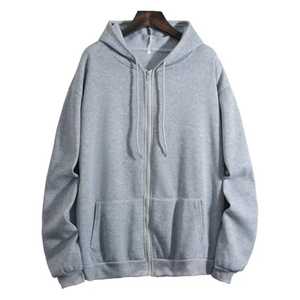 Coupe ample hommes fermeture éclair sweat capuche pull pull polaire pull hauts pour hommes Gym entraînement porter surdimensionné à capuche mâle - Product Image 3