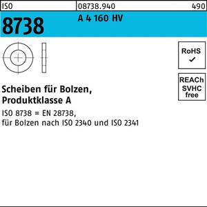 Rondelles plates haute résistance ISO 8738 30 mm A4 160 HV, lot de 10 - Product Image 1