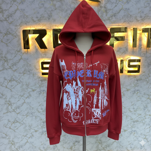 Vente chaude Logo personnalisé Sweat à capuche zippé le plus demandé Puff Imprimé Fabriqué en usine Prix bon marché Hoodies Hommes Sweats à capuche pour hommes - Product Image 3