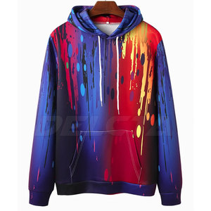 เสื้อฮู้ดดี้ผู้ชายผ้าโพลีเอสเตอร์สวมใส่สบาย พิมพ์ลายแบบซับลิเมชั่น เสื้อฮู้ดดี้ผู้ชายผ้าฝ้ายผสมที่ยั่งยืน พิมพ์ลายแบบซับลิเมชั่น - Product Image 1