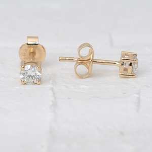 0.20 TCW Fine Tiny Round Lab Grown Diamond Stud 14k Solid Gold Solitaire Wedding Bridal <b>Screw</b> <b>Back</b> Minimalist Women's <b>Earrings</b> - Product Image 3