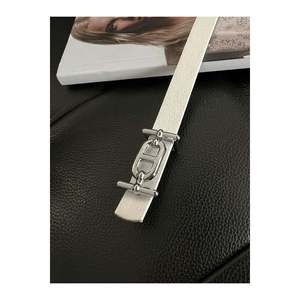 2-Piece <b>Silver</b> <b>Buckle</b> Thin <b>Belt</b>, Trouser <b>Belt</b>, Shirt <b>Belt</b>, Jacket <b>Belt</b> - Mixed - Product Image 4