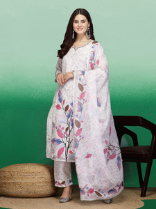 Conjuntos de Kurti y Palazzo para Mujer, Rama Kurtis, Algodón Puro, Bordado Étnico, Corte Recto, Ajuste Regular, Última Moda de Verano, Casual de Oficina - Product Image 4