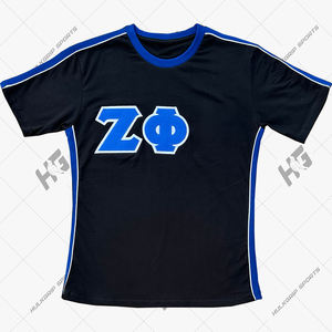 Camiseta Casual de Manga Corta para Hombre Zita Phii Negra y Azul Premium, con Botones, Logotipo Bordado Personalizado, Antiarrugas, Tejida - Product Image 2