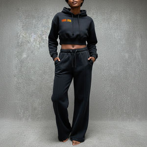 2025 nouveau arrivé Hip Hop Style 100% coton 350gsm haut court survêtement tenue décontracté respirant léger couleur unie survêtement - Product Image 1