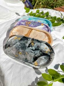 Bandeja Decorativa de Resina en Varios Colores, Organizador de Cosméticos, Decoración del Hogar, Bandeja Ovalada de Resina, Bandeja de Tocador de Alta Calidad - Product Image 6