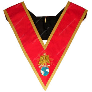 Ropa Masónica Collar DE LA 4ª Orden del Rito Francés con una roseta negra en la parte delantera - Product Image 1