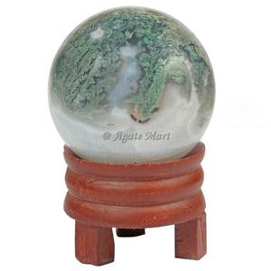 Vente en gros de sphère de cristal d'agate d'arbre naturel boule de pierres précieuses sculptées de haute qualité pour la décoration de cadeaux ou la guérison - Product Image 1