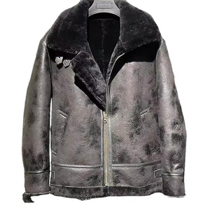 Chaqueta de cuero de aviador para hombre de alta calidad con cuello alto y logotipo en la parte delantera con capucha impermeable - Product Image 1