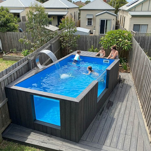 Piscina Elevada de Fibra de Vidrio de 15 Pies de Diámetro, Resistente a los Rayos UV, con Bomba de Filtro y Escalera para Jardín Familiar - Product Image 1