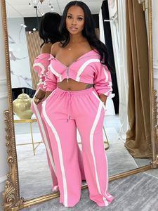 Conjunto Deportivo Casual de Dos Piezas para Mujer, Transpirable, con Cierre, Top Corto, Estilo Elegante para el Trabajo, con Logotipo - Product Image 6