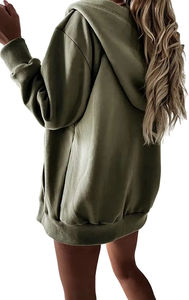 Sudadera con capucha de cremallera larga sólida personalizada de alta calidad para mujer Jersey de lana cómodo con Top corto para mujer Sudaderas con capucha y sudaderas - Product Image 4