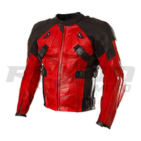 Blouson de moto matelassé en cuir Rexon Moto, coupe ajustée, col montant, à capuche, pour l'hiver – Vente chaude